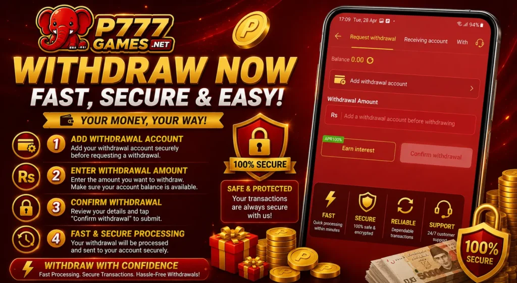 How to withdraw in P777 Games